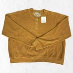 DONNI. Terry Henley Sweatshirt Honey Medium NWT Relaxed Orange Photo 6