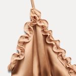 ZARA  maxi dress bodycon slip satin ruffle carmel evening wedding cocktail Photo 19
