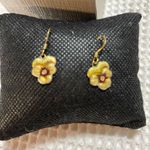 Dainty Dangle Enamel/Copper Back Earrings Gold Photo 0