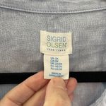 Sigrid Olsen  Light Blue 100% Linen V-Neck Button Down Lagenlook Shirt Top 2X Photo 1