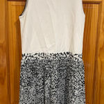 Ted Baker London Mock Neck Sleeveless Dress Size 2 Black White Pleated Skirt Photo 0