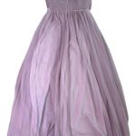 Birdy Grey Strapless Chiffon Dress Gown Full Skirt Purple Size Small Women's Photo 3
