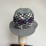 Vintage Argyle Knit Bucket Hat Gray Photo 3