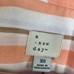A New Day Coral White Striped Balloon Sleeve Shirt Women's Size X-Small XS NWT Photo 4