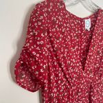 Blue Rain red floral jumpsuit v-neck tie back jumper Women’s size Large Photo 1