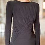 EXPRESS  Women’s Black Long Sleeve Maxi Dress XS Draped Ruched Evening Gown Elegant  Photo 1