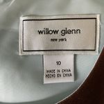 Willow Glenn Womens Career Shift Linen Dress Size 10 Sleeveless u Tiffany Blue B Brown Photo 9