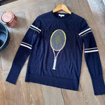 L'ETOILE SPORT Racquet Sweater in Navy, Red, White Size Small Blue Photo 0