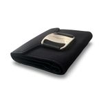 Salvatore Ferragamo black  Vara canvas pouch with a silver-tone buckle. Photo 7