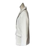 NWT CALLIGRAPHIE Tweed Textured Contrast Stitch Blazer Ivory Black XL Photo 3