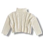 Love Tree  Cream Cable Knit Chunky Turtleneck Sweater Women’s Large‎ Cropped Knit Photo 1