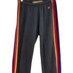 Aviator Nation  Classic Sweatpants Velvet Stripes Jogger Gray Black‎ Size Small Photo 5