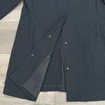 Eileen Fisher Stand Up Collar Waffle Knit Long Dress Jacket Black Size Large Photo 9