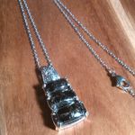 Matrix Silver Shungite Platinum Over Copper Pendant Stainless Steel Necklace Photo 1