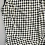 Ralph Lauren Lauren Houndstooth black white sleeveless dress 4 faux leather trim Photo 2