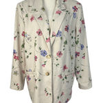 Alfred Dunner Vintage  Floral Blazer Women 14‎ Beige Pink Cottagecore Academia Photo 0