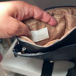 Travelon Navy Blue Leather Messenger Bag with Front Zip Pocket Photo 7