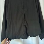 SheIn Solid Black Button Up Collared Dress Shirt Business Casual Blouse Size XL Photo 4