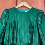 Pomander Place Emerald Crinkle Lurex Lillith Dress Maxi Green Size Small NEW Photo 2