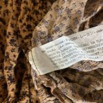 ZARA Brown Floral Ruffle Babydoll Blouse S Cottagecore Boho Fall Photo 4
