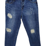 Gap  Vintage High-Rise Distressed Cropped Jeans Sz 16 Button-Fly Distressed Denim Photo 0