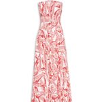Farm Rio  Strapless Red and White Dress Photo 1