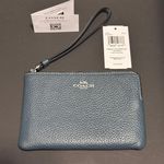 Coach Leather Pebble Blue Wristlet Photo 0