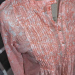Roberta Roller Rabbit  Womens a Orange White Long‎ Sleeve Shirt Blouse XS Photo 2