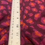 Anthropologie  Cozy Knit Flare Pants Purple Orange Animal Jacquard SMALL TALL Photo 3