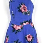 Charlotte Russe NWT Women's Floral Halter A Line Skater Dress Blue Size XS Photo 0