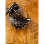 Leatherock mixed media studded leather belt western style size XL Silver Photo 1