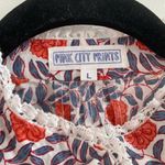 Pink City Prints Victorian Floral Lace Long Sleeve Button Front Blouse Large White Photo 4