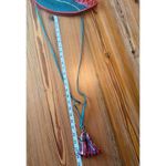 Vtg Carlo Fiori Purse Brightly Colored Snake Leather Crossbody Zip Tassles Italy Pink Photo 14