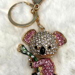 Koala Bear Bling Pink Rhinestone Keychain Fashion Charm Bag Charm Photo 0