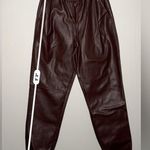 Streetwear Society  Leather Joggers Brown Pants Size XS Photo 4