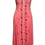 Mamta Vtg Momta Pink Button Down Rayon Pagan Sleeveless Women’s Dress size One Size Photo 0