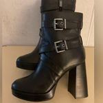 Vince Camuto women black leather platform Coliana heel boots Size 8 Photo 11