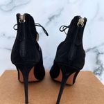Aquazzura Muse black suede cutout ankle-tie sandal stiletto size IT 38.5 US 8.5 Photo 2