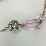 J.Crew  32" long necklace pink glass rhinestones gold chain disco ball Photo 2