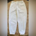 Puma Women’s Sz M Cream/Pink Ideal High- Waist Logo Joggers Photo 3