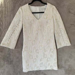 Trina Turk  Selfie Peacock Embroidered‎ Dress Size S Cream Evening Wedding $458 Photo 0