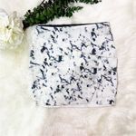 ZARA  Medium White, Gray Marble Print Bodycon Mini Skirt Photo 2