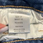 Risen  Jeans High Rise Button Fly Distressed Frayed Raw Hem Stretchy Size 13/31 Photo 8