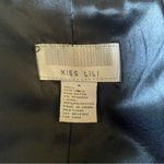 Miss LiLi Pin Stripe 3/4 Sleeve Fitted Office Siren Y2K Blazer Jacket Small Black Photo 2