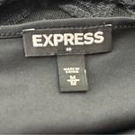 EXPRESS  Embroidered Mesh Mini Dress Lace Overlay Sheer Sleeves Black M Photo 3