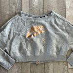 Nike  Air Rose Gold Logo Metallic Grey Crop Sweatshirt Size Medium Photo 2