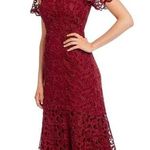 Antonio Melani Women's Midi Lace Cocktail Formal Short Sleeve Mermaid Hem Size 0 Photo 0