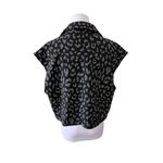 Lavish  Black Grey Cropped Leopard Print Jacket Vest sz MEDIUM NWT‎ Photo 2