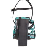 Nine West NEW Leather Fabric Chunky Heeled Sandal Photo 2