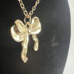 Gold Plated Coquette Bow Earrings Necklace SET Womens Jewelry Photo 4